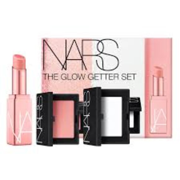 NIB ✅ NARS THE GLOW GETTER SET (Orgasm Blush, Lip Balm & Crystal Powder) ✨ NIB - Picture 3 of 12